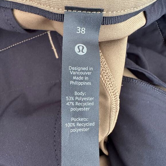 Lululemon Commission Slim Fit Pant 32" Warpstreme Size 38 Brown Athleisure - Picture 4 of 6